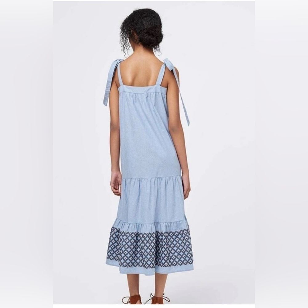 Rebecca Minkoff Lucy Embroidered-Hem Midi Dress - Large - Picture 2 of 9